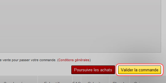 Aide: cliquer sur l'icône Valider la commande